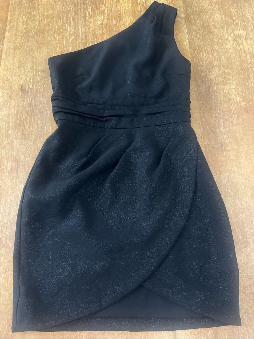 NBD Black One-Shoulder Tulip Cocktail Dress